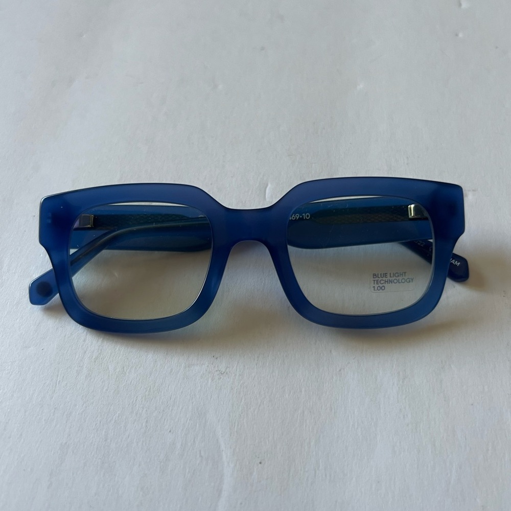 EYEBOBS SQUARE OFF 48mm SQUARE READING GLASSES BLUE +1.00 NEW